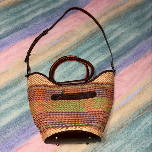 Patricia Nash Handbags - Patricia Nash Gia Woven Straw Crossbody Bag-Amethyst Multi Color handbag
